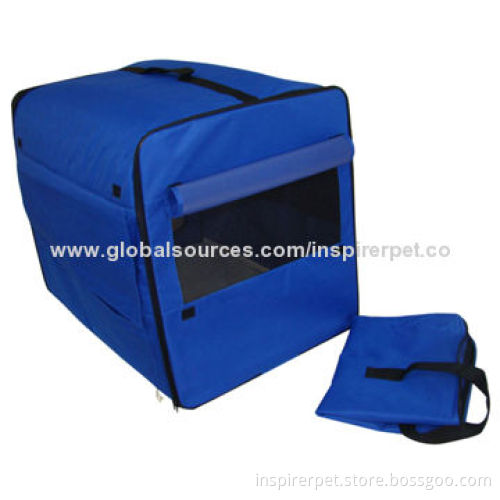 Portable pet house with carry bag, soft sided tent, flat-roof